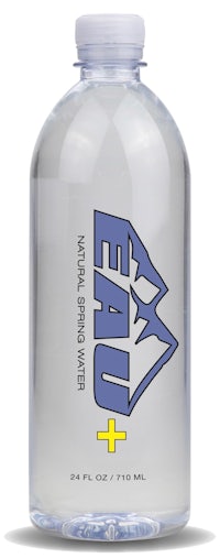 a bottle of water with the word eau on it